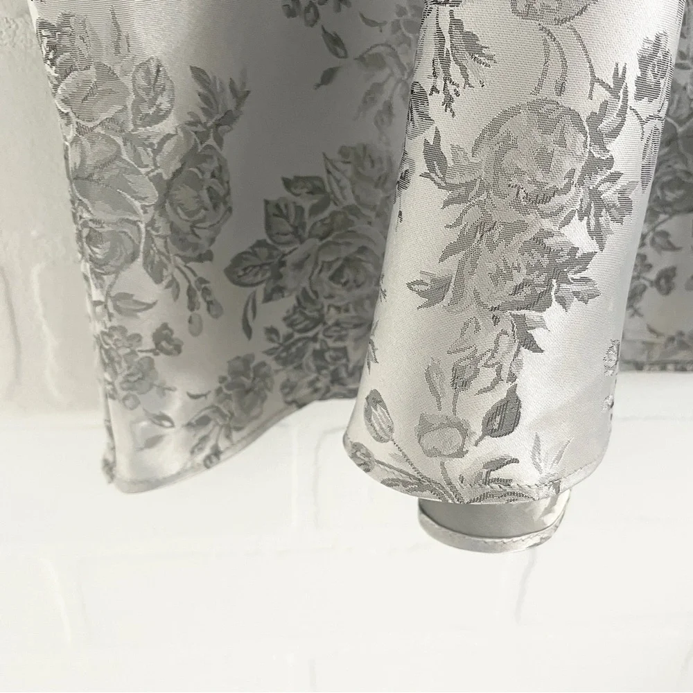 Vintage Silver Satin Baroque Roses Cami Iridescent Floral Tank Top sz XL/XXL - Picture 8 of 14